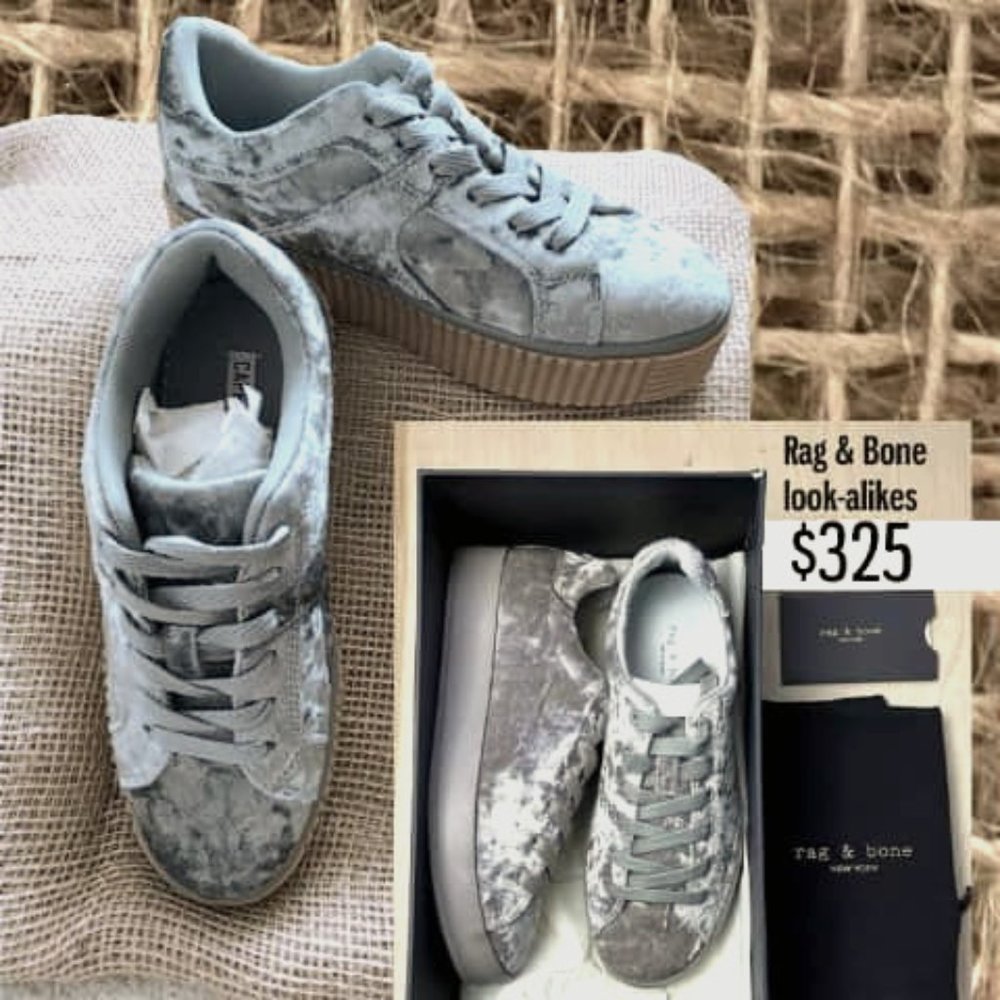 Velvet Platform Sneakers NEW